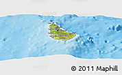 Satellite Panoramic Map of Barbados, single color outside, shaded relief sea