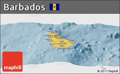 Savanna Style Panoramic Map of Barbados