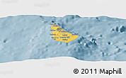 Savanna Style Panoramic Map of Barbados, single color outside