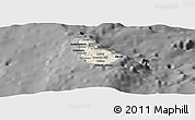 Shaded Relief Panoramic Map of Barbados, darken, desaturated