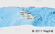 Shaded Relief Panoramic Map of Barbados, darken, land only