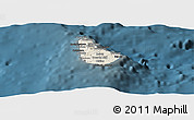 Shaded Relief Panoramic Map of Barbados, darken