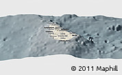 Shaded Relief Panoramic Map of Barbados, darken, semi-desaturated