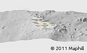 Shaded Relief Panoramic Map of Barbados, desaturated