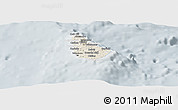 Shaded Relief Panoramic Map of Barbados, lighten, semi-desaturated