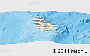 Shaded Relief Panoramic Map of Barbados, political shades outside