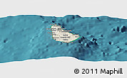 Shaded Relief Panoramic Map of Barbados, satellite outside