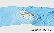 Shaded Relief Panoramic Map of Barbados, satellite outside, shaded relief sea