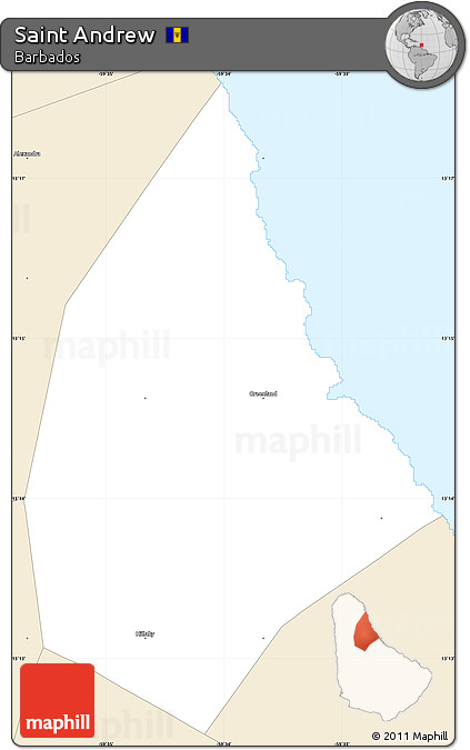 Classic Style Simple Map of Saint Andrew