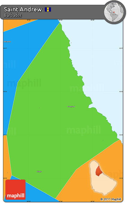 Political Simple Map of Saint Andrew
