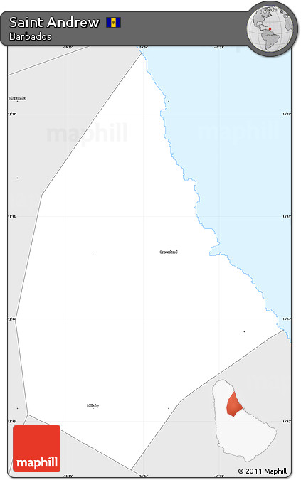 Silver Style Simple Map of Saint Andrew