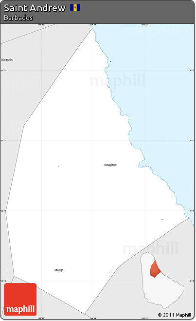 Silver Style Simple Map of Saint Andrew