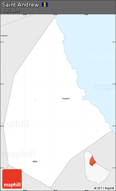 Silver Style Simple Map of Saint Andrew