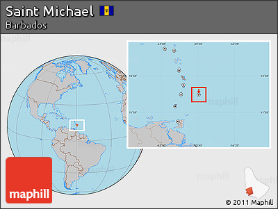 Gray Location Map of Saint Michael