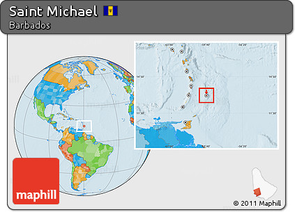 Political Location Map of Saint Michael, highlighted country