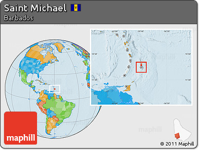 Political Location Map of Saint Michael, highlighted country