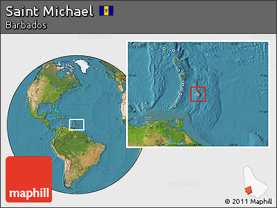 Satellite Location Map of Saint Michael