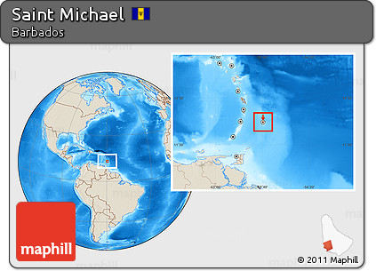 Shaded Relief Location Map of Saint Michael