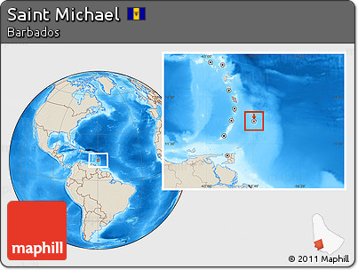 Shaded Relief Location Map of Saint Michael
