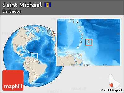 Shaded Relief Location Map of Saint Michael