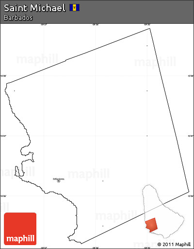 Blank Simple Map of Saint Michael, cropped outside
