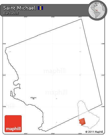 Blank Simple Map of Saint Michael, cropped outside