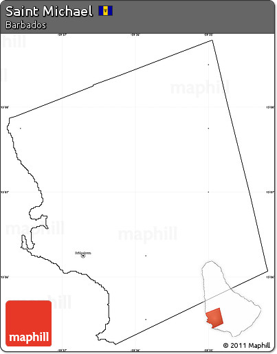 Blank Simple Map of Saint Michael, cropped outside
