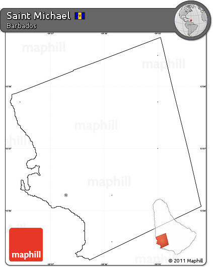 Blank Simple Map of Saint Michael, cropped outside, no labels