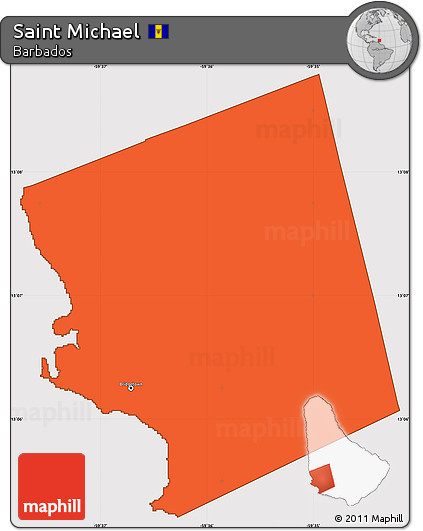 Political Simple Map of Saint Michael, cropped outside