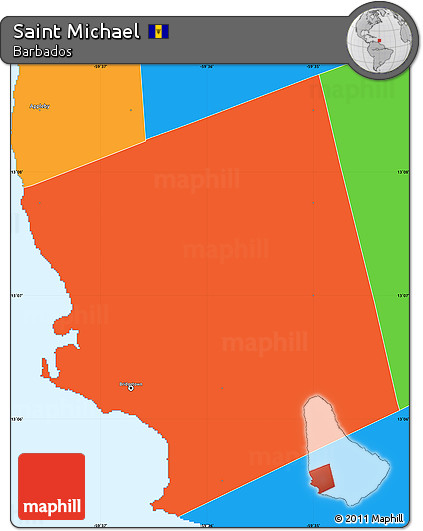 Political Simple Map of Saint Michael
