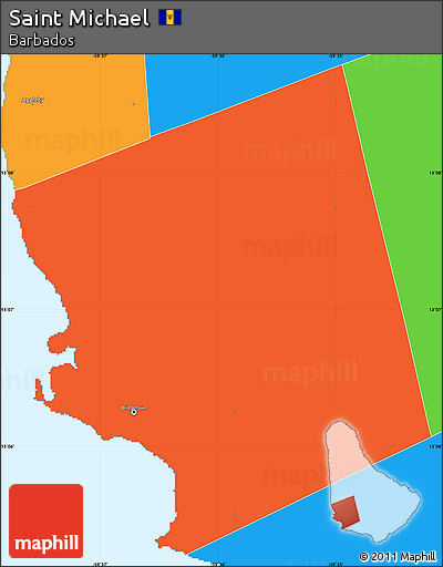 Political Simple Map of Saint Michael