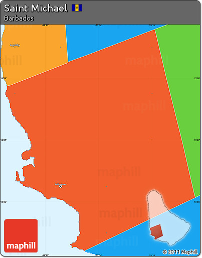 Political Simple Map of Saint Michael