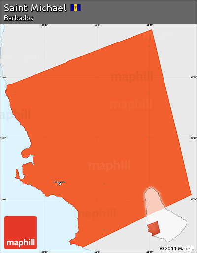 Political Simple Map of Saint Michael, single color outside