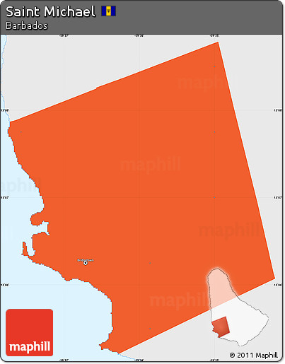 Political Simple Map of Saint Michael, single color outside