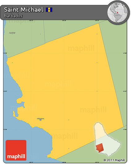 Savanna Style Simple Map of Saint Michael