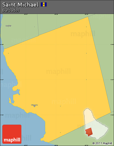 Savanna Style Simple Map of Saint Michael