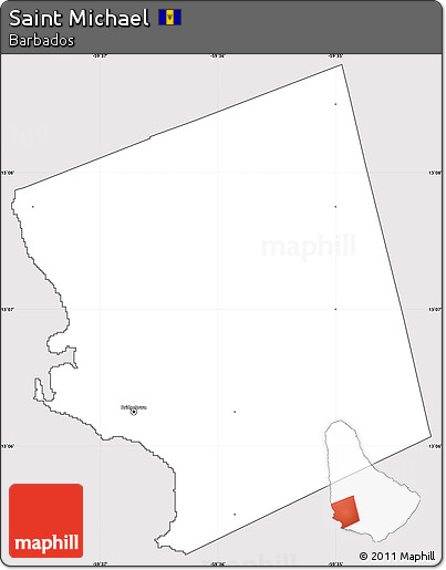 Silver Style Simple Map of Saint Michael, cropped outside