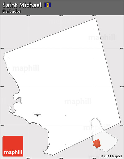 Silver Style Simple Map of Saint Michael, cropped outside