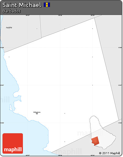 Silver Style Simple Map of Saint Michael