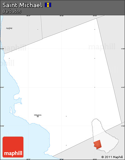 Silver Style Simple Map of Saint Michael