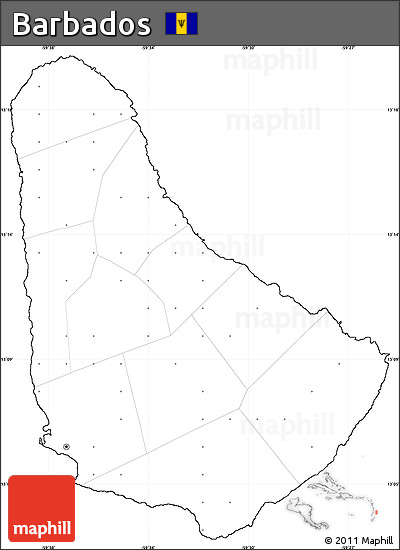 Blank Simple Map of Barbados, cropped outside, no labels
