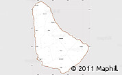 Classic Style Simple Map of Barbados, cropped outside