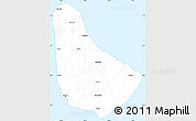 Classic Style Simple Map of Barbados, single color outside