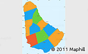 Political Simple Map of Barbados, single color outside, borders and labels