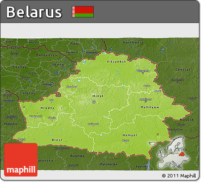 Physical 3D Map of Belarus, darken