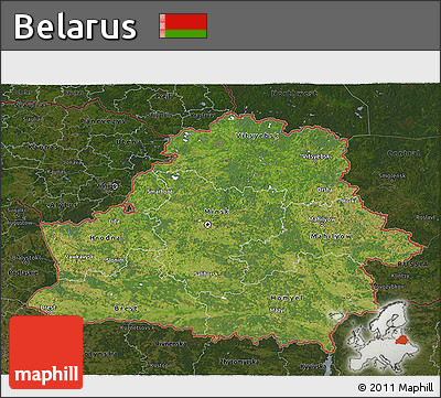 Satellite 3D Map of Belarus, darken