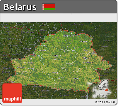 Satellite 3D Map of Belarus, darken