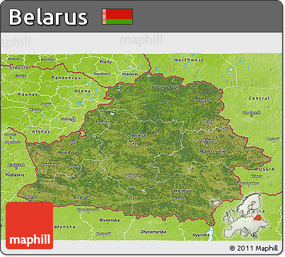 Satellite 3D Map of Belarus, physical outside