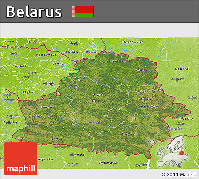 Satellite 3D Map of Belarus, physical outside