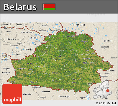 Satellite 3D Map of Belarus, shaded relief outside